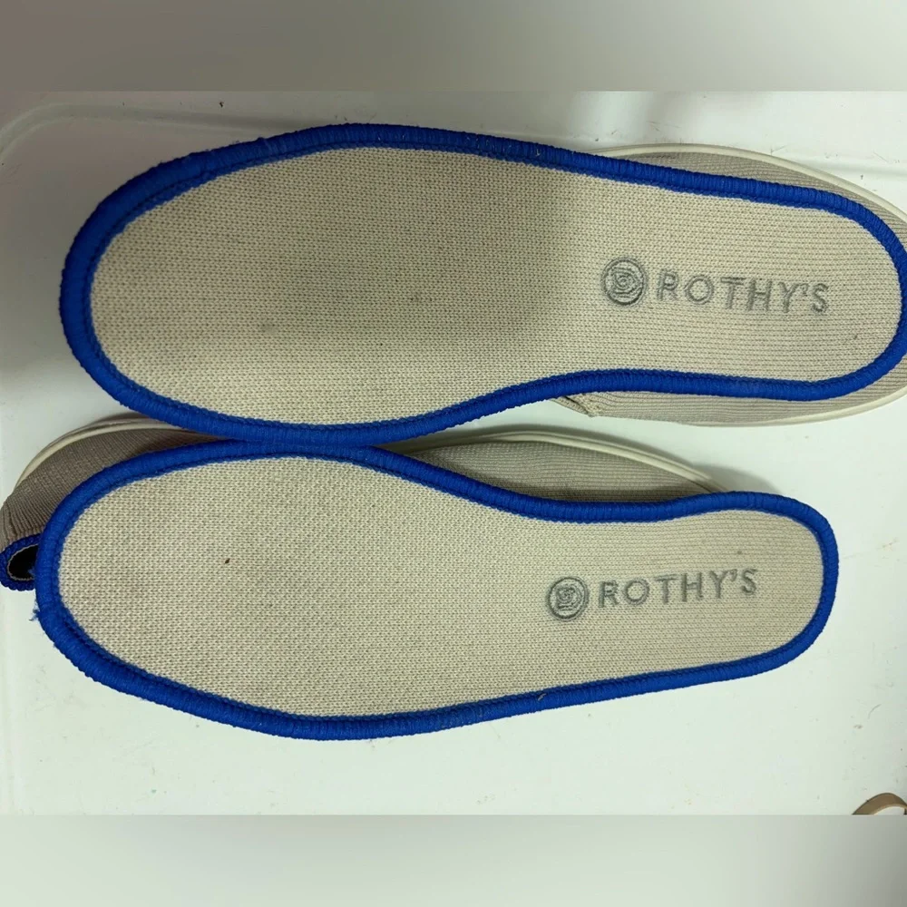 Rothy's light gray Slip-On Loafers with Blue Accent - Picture 8 of 9